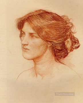 ジョン・ウィリアム・ウォーターハウス Painting - 「Gather Ye Rosebuds While You May」の研究 ギリシャ人女性 ジョン・ウィリアム・ウォーターハウス
